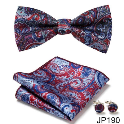 Picture of Multicolor Men’s Bow Tie Set – 3pcs Fashion Accessories for Party, Wedding & Casual Wear (JP 190,Int: One size)