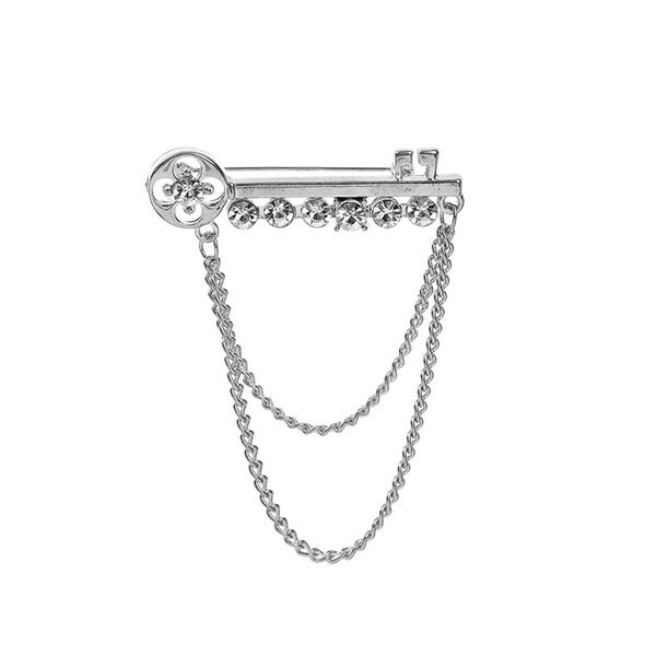 Picture of Key With Chain Brooch For Men & Women Fashion Accessories (Silver)
