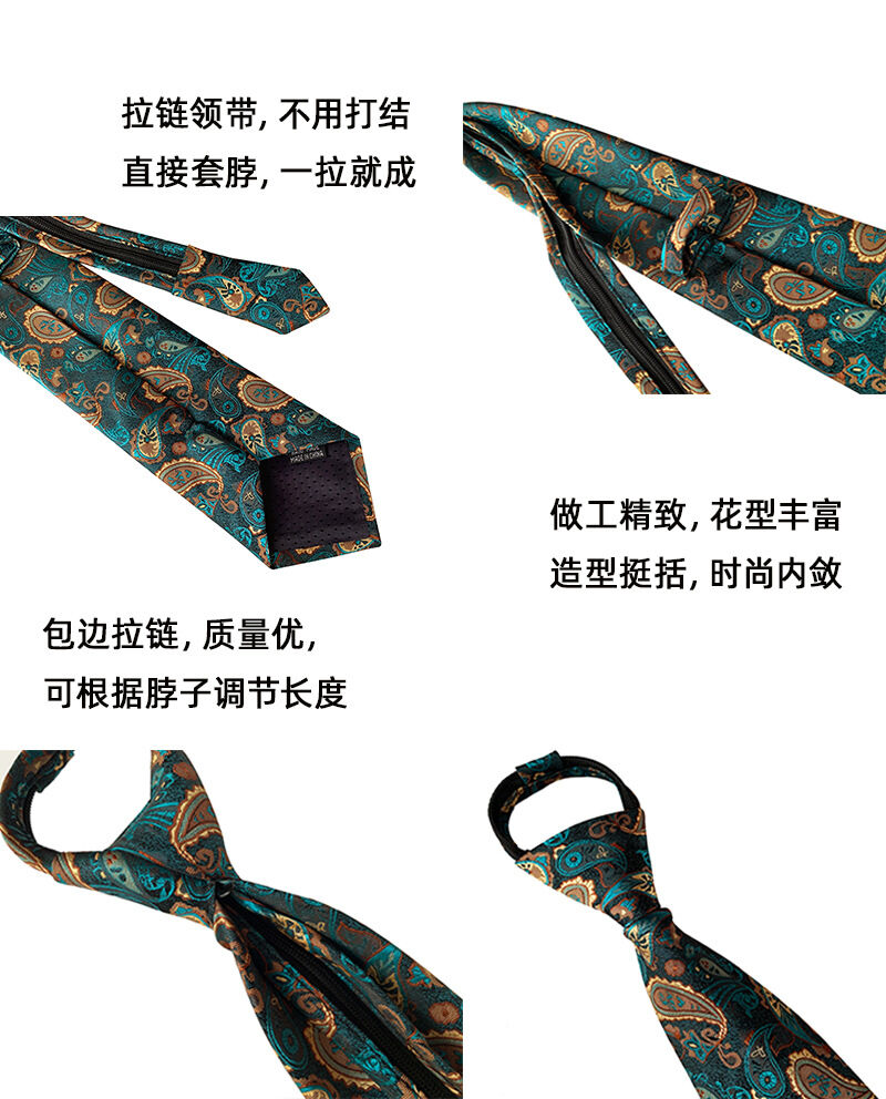 Picture of High Quality Readymade Zipper Multicolor Neck Tie For Men (1p) (LD-B13,Int: One size)