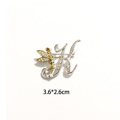 Picture of English Alphabet Fairy Brooch Pin For Women Fashion Accessories - Hijab Pin (Alphabet - K)