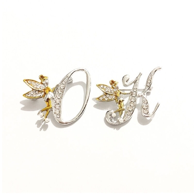 Picture of English Alphabet Fairy Brooch Pin For Women Fashion Accessories - Hijab Pin (Alphabet - K)