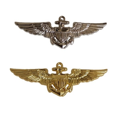 Picture of Wings Anchor Metal Badge Brooch For Men Fashion Accessories (1 Golden + 1 Silver)