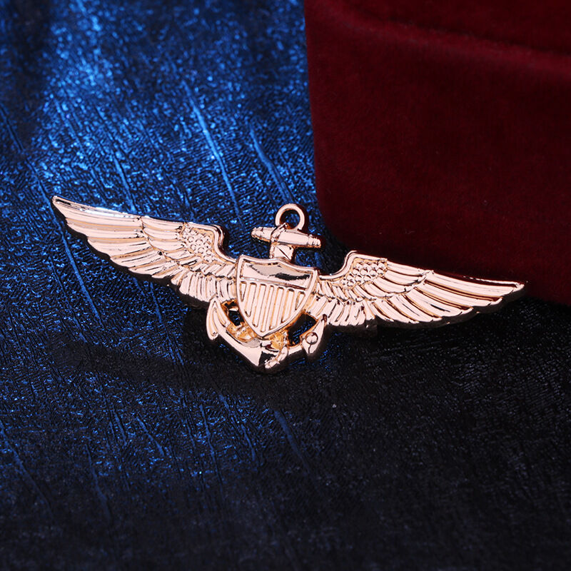 Picture of Wings Anchor Metal Badge Brooch For Men Fashion Accessories (1 Golden + 1 Silver)