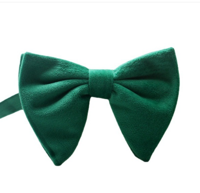 Picture of Trending New Design Velvet Solid Color Bow Tie For Stylish Fashionable Outlook (1P) (Green,Int: One size)