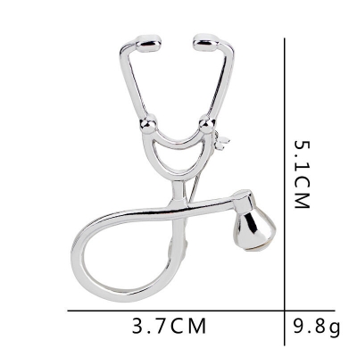 Picture of Metal Stethoscope Collar/Lapel Pin For Medical/Health Sector Professionals Brooch (Golden)