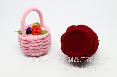 Picture of Flower Basket Jewelry Ring Box Jewelry Packaging Box (Maroon)