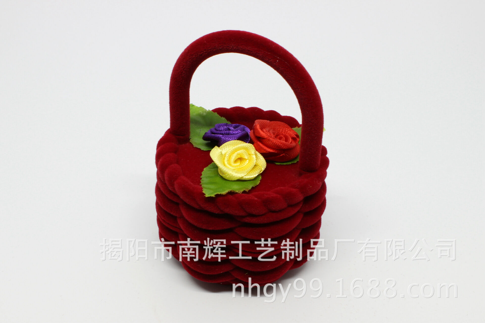 Picture of Flower Basket Jewelry Ring Box Jewelry Packaging Box (Maroon)