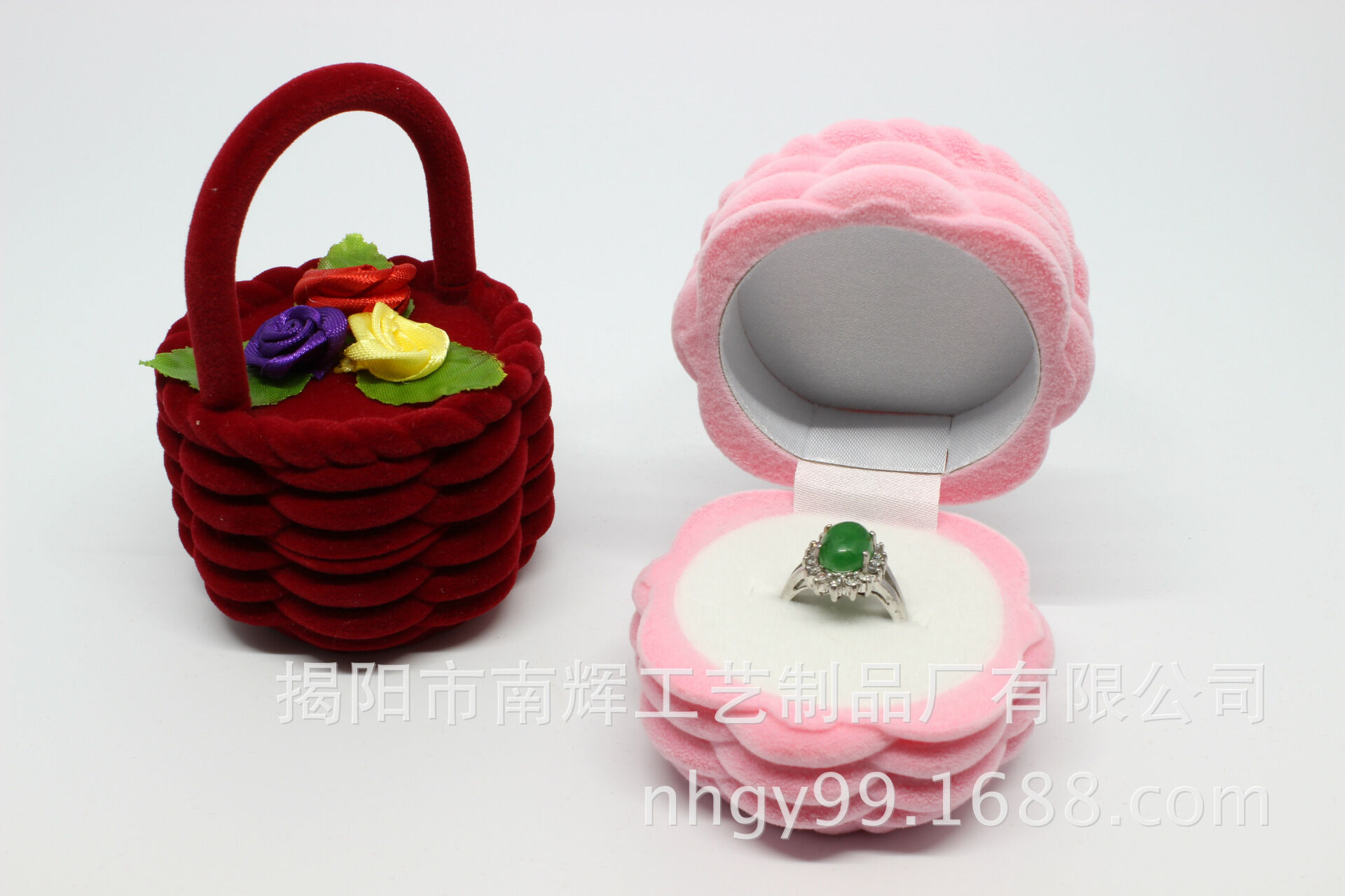 Picture of Flower Basket Jewelry Ring Box Jewelry Packaging Box (Pink)