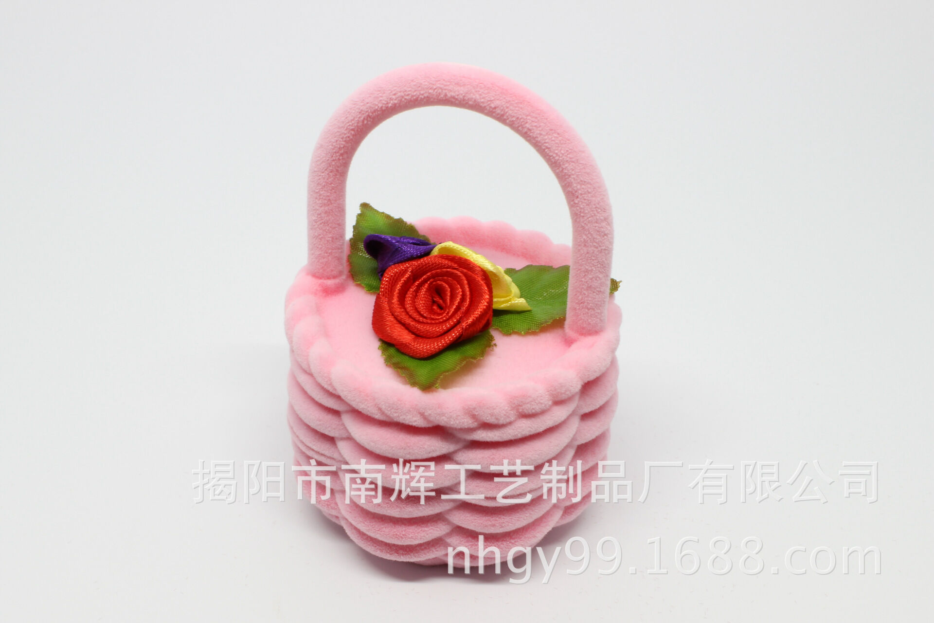 Picture of Flower Basket Jewelry Ring Box Jewelry Packaging Box (Pink)