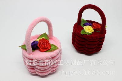 Picture of Flower Basket Jewelry Ring Box Jewelry Packaging Box (Pink)