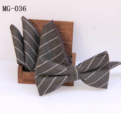 Picture of Men's Fashion British Style Casual Grid Cotton Bow Tie 2p Set Suit Fashion Accessories (MG-036,Int: One size)