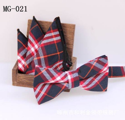 Picture of Men's Fashion British Style Casual Grid Cotton Bow Tie 2p Set Suit Fashion Accessories (MG-021,Int: One size)
