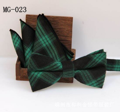 Picture of Men's Fashion British Style Casual Grid Cotton Bow Tie 2p Set Suit Fashion Accessories (MG-023,Int: One size)