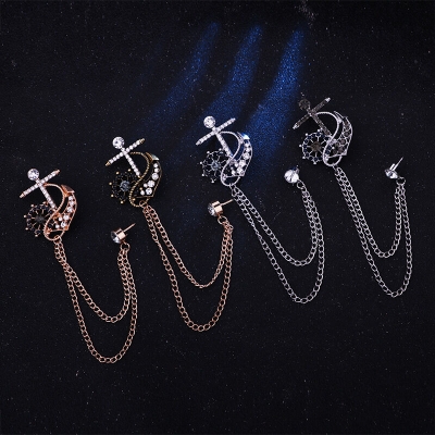 Picture of Naval Rudder Anchor Chain Brooch Men's Lapel Pin Metal Brooch Fashion Accessories (Antique Gold)