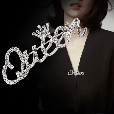Picture of Queen Brooch Pin For Women Fashion Hijab or Cloth Accessories (Silver)