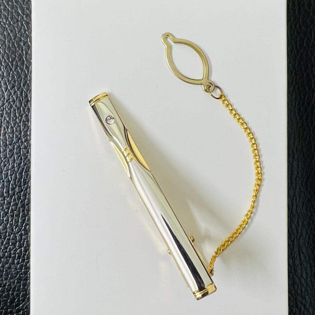 Picture of Golden & Silver Metal Formal Chain Tie Clip For Men (1PS) (Design-3)