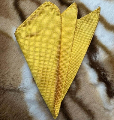Picture of Light Pattern Solid Color Pocket Square – 23x23cm Men’s Suit Pocket Scarf (1Pc) (Glow Yellow,Int: One size)