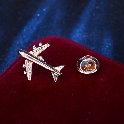 Picture of Small Plane/Aircraft Pin For Men Suit Lapel Fashion Accessories (Gold)
