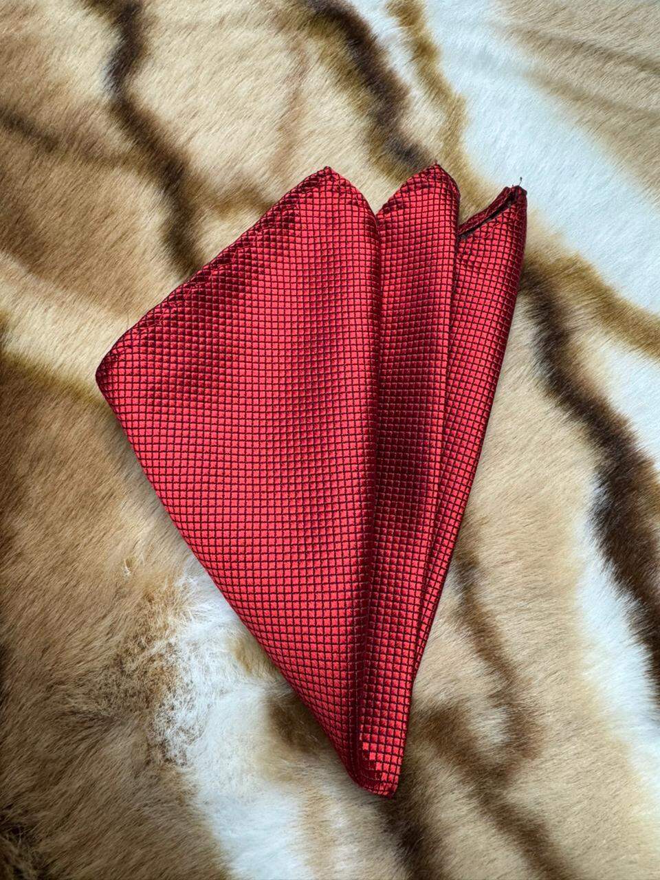 Picture of Luxury Fashionable Neck Tie + Matching Pocket Square Set for Men (1 Set) (Cashew Maroon,Int: One size)