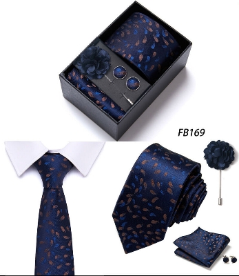 Picture of Men's Multicolor Fashionable Neck Tie - 4 items Set Box (1 Set) (FB169,Int: One size)