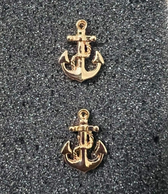 Picture of Men's Anchor Shape Navy French Shirt Cufflinks Pair (1 Pair) (Gold)