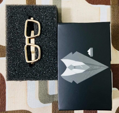 Picture of Eye Glass Frame Shape Golden Metal Tie Clip for Men – Stylish Shirt & Suit Accessory (Gold)
