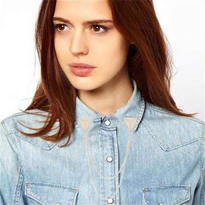 Picture of Collar Chain Brooch For Men & Women Fashion Accessories (Gold)