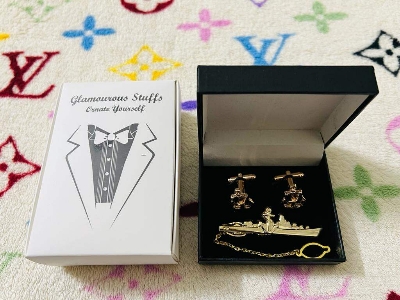 Picture of Marine/Naval Anchor Cufflinks & Ship Tie Clip Set For Men Suit/Shirt Fashion Accessories (Anchor Tie Pin)
