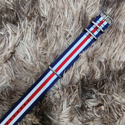 Picture of Fashionable Nylon Metal Watch Strap for man - 22mm (1Ps) (Tommy Hilfgr Stripe)