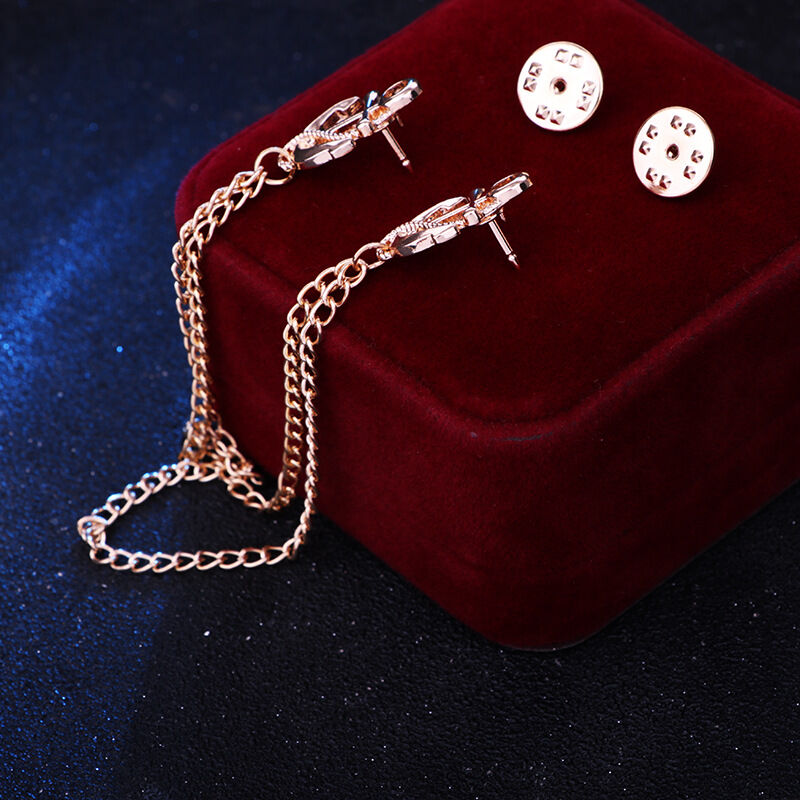 Picture of Paired Small Anchor Chain Brooch For Shirt Collar/Suit Fashion Accessories (Gold)