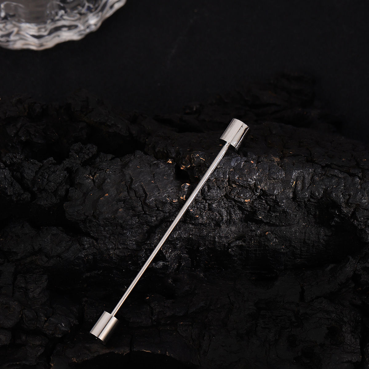 Picture of Round Head Shirt Collar Bar For Men Shirt Fashion Accessories (1ps) (Cylindrical Silver)