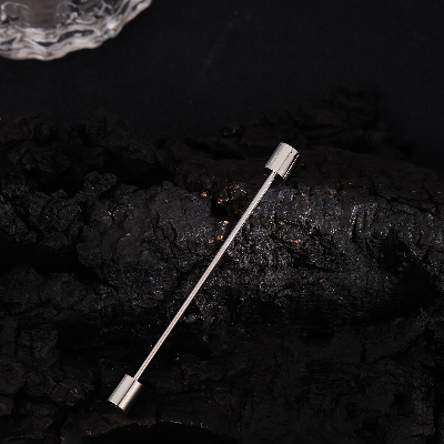 Picture of Round Head Shirt Collar Bar For Men Shirt Fashion Accessories (1ps) (Cylindrical Silver)