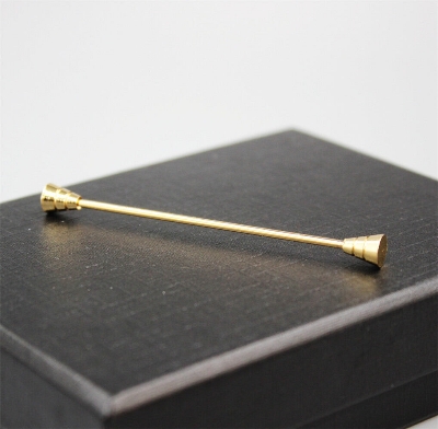 Picture of Round Head Shirt Collar Bar For Men Shirt Fashion Accessories (1ps) (Conical Gold)