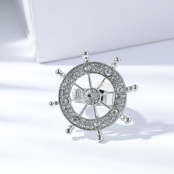 Picture of Tie Knot Buckle Brooch For Men Tie Fashion Accessories (Rudder Wheel Silver)