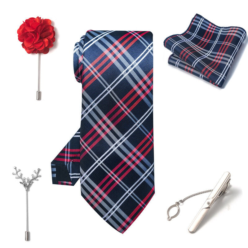 Picture of Men's Multicolor Fashionable Luxury Neck Tie 5 piece Set Box (1 Set) (PB316,Int: One size)