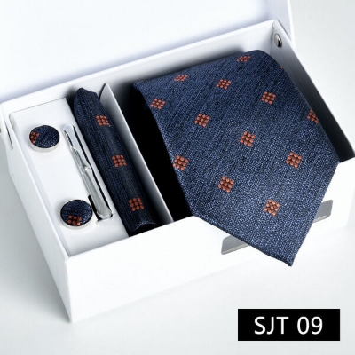 Picture of Men's Luxury Polyester Silk Fashionable Neck Tie - 4 items Set Box (1 Set) (SJT 09,Int: One size)