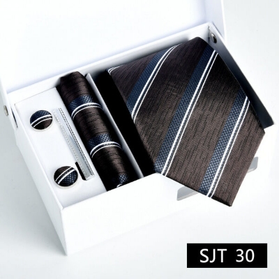 Picture of Men's Luxury Polyester Silk Fashionable Neck Tie - 4 items Set Box (1 Set) (SJT 30,Int: One size)