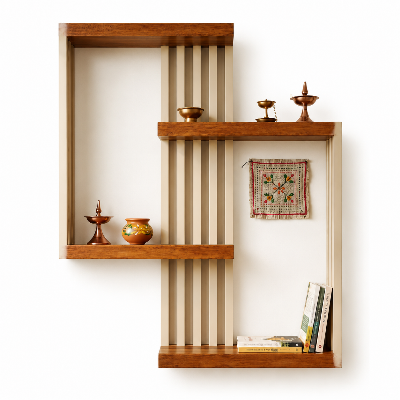 Picture of Kounik Decor Modern Geometric Wooden Wall Shelf