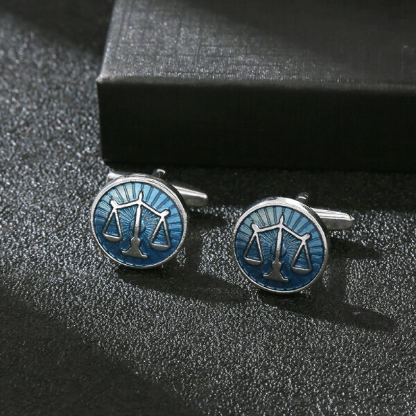 Picture of Scale Symbol French Cufflinks Pair for Lawyer/Law Professions (1 Pair) (Silver)