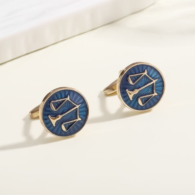Picture of Scale Symbol French Cufflinks Pair for Lawyer/Law Professions (1 Pair) (Gold)