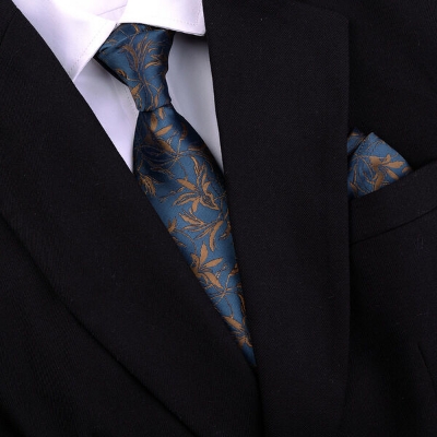 Picture of Men's High-Density Luxury Polyester Silk Fabrics Tie Box 5 Item Set (1ps) (Floral Green,Int: One size)