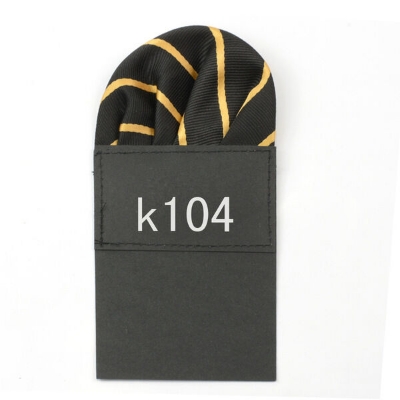 Picture of Readymade Folded Pattern Pocket Square For Men Suit Pocket Scarf (1PS) (Black Golden Stripe,Int: One size)