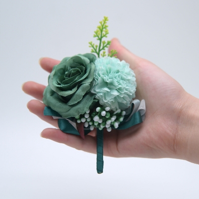Picture of Wedding Boutonniere Flower Bouquet Chest Brooch (1PS) (Green)