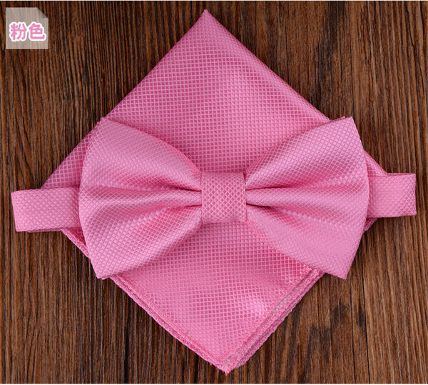 Picture of Solid Color Mens Bow Tie Set For Party, Wedding or Casual Occasion Fashion Accessories (Blush Pink,Int: One size)