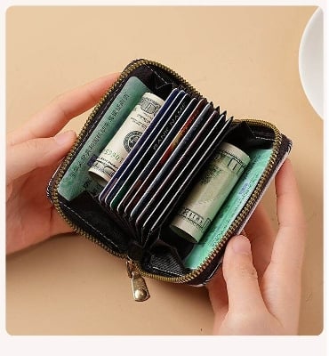 Picture of Men's and Women's Multiple Card Holder Zipper Small Coin Purse (Striped White)