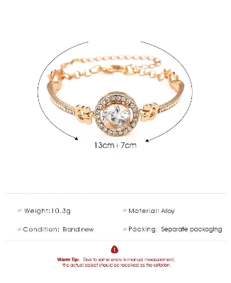 Picture of Crystal Stoned Bracelet for Women – Elegant Fashion Jewelry (1p) (Rose Gold)