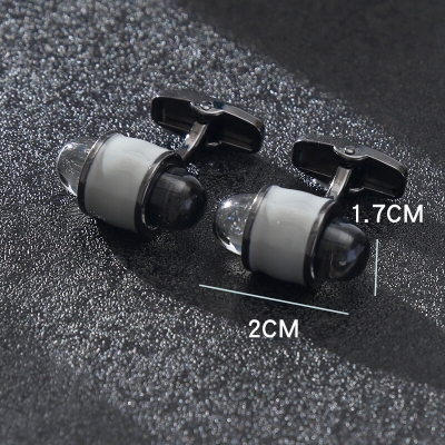 Picture of Fancy Bullet Shape Copper Material French Cuff Shirt Button Accessory (Rose Gold Gray)