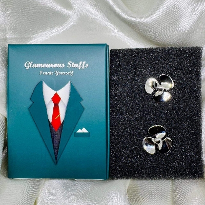 Picture of Fancy Cufflinks For Men-French Cuff Shirt Button Accessory (Fan Blade)