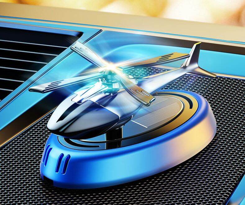 Picture of Solar Powered Aircraft Car Perfume – Aromatherapy Essential Oil Car Air Freshener Ornament (Blue)
