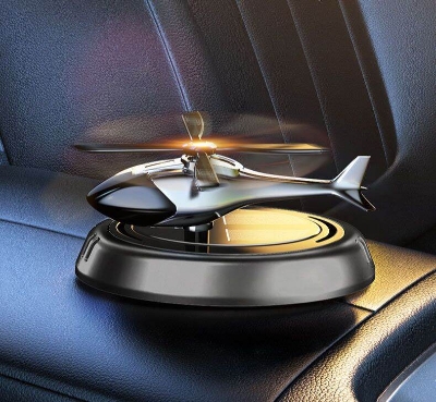 Picture of Solar Powered Aircraft Car Perfume – Aromatherapy Essential Oil Car Air Freshener Ornament (Ash Black)